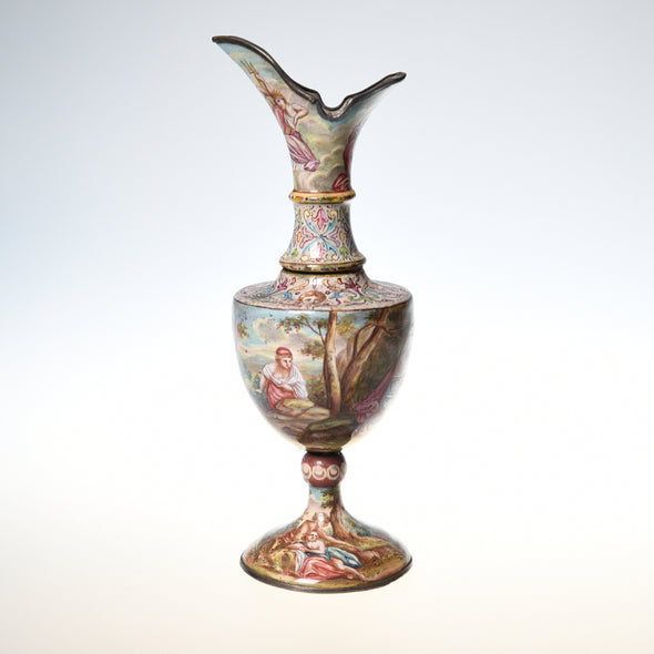 A fantastic example of Vienna enamel decorate Ewer