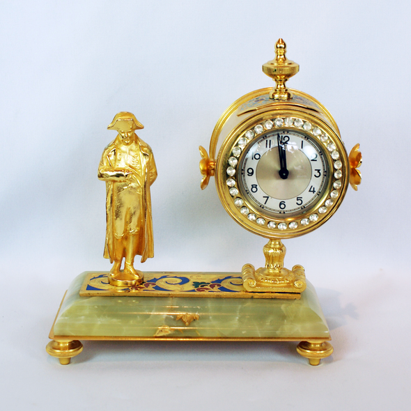 A Gilded Ormolu Clock of Napoleon